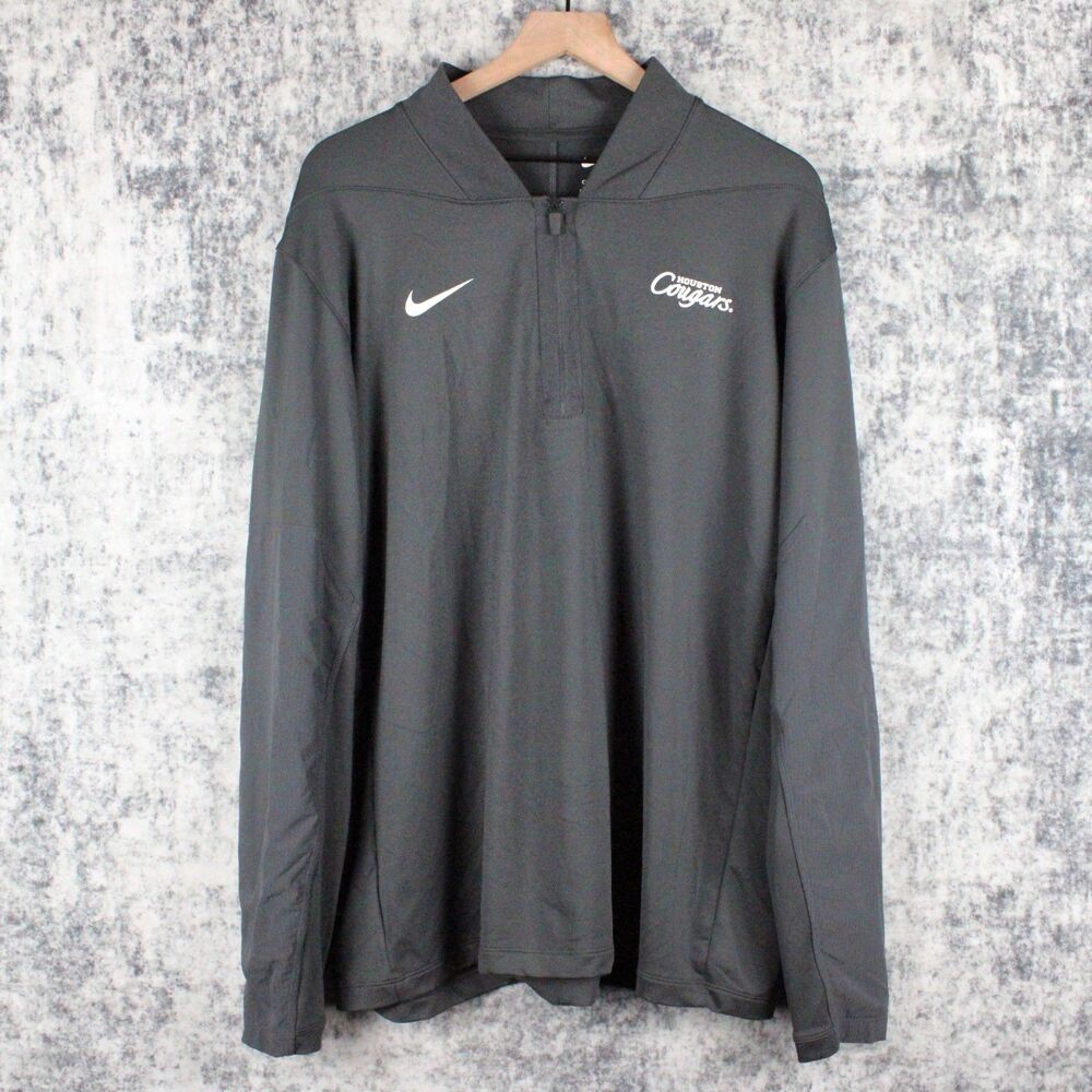 Nike Houston Cougars Mens XL Midweight Long Sleeve 1/2 Zip Top Sweatshirt Gray